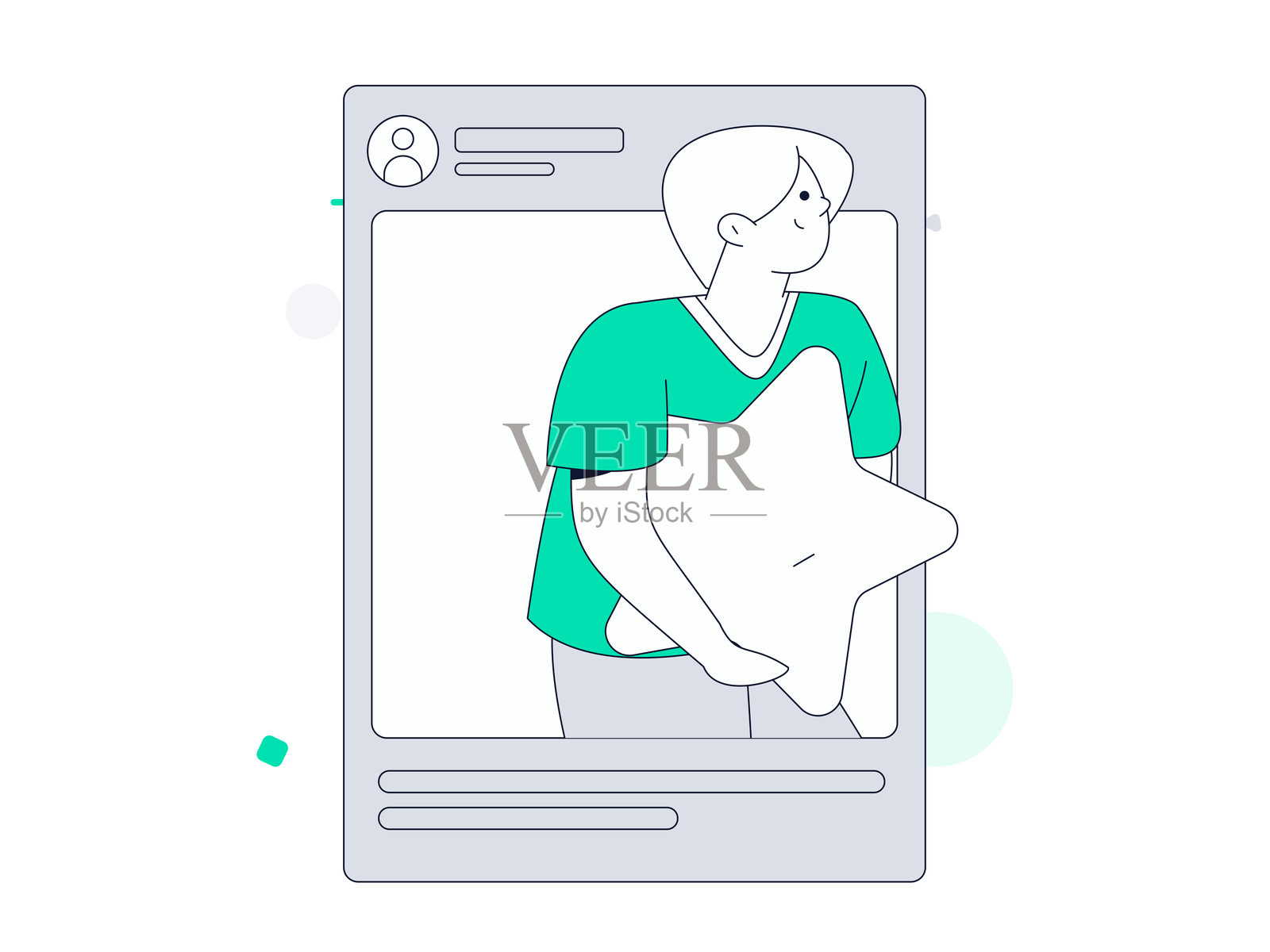 虚拟角色社交沟通概念商业扁平矢量手绘插图插画图片素材