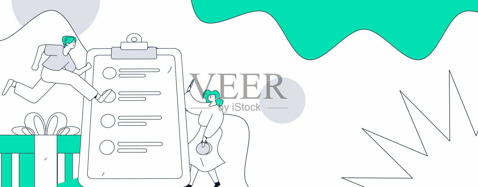 邀请朋友进行问卷调查的扁平矢量概念手绘插图插画图片素材