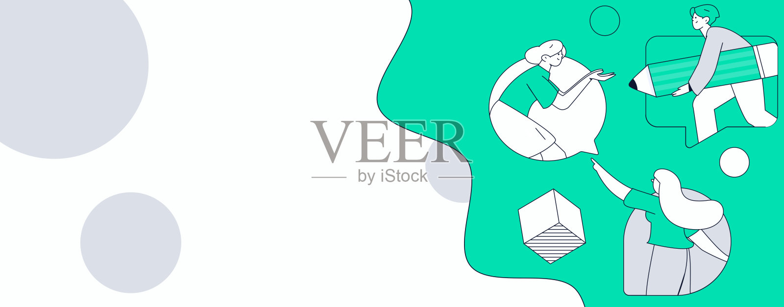 平面矢量插图展示商务人士在工作场景中操作插画图片素材