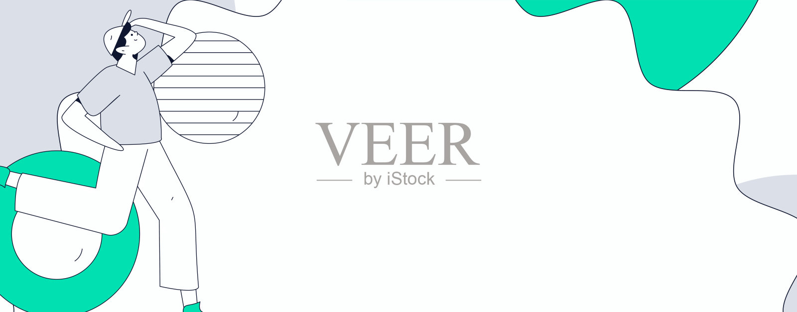 人们健康跑步的矢量插图，展示互联网操作插画图片素材