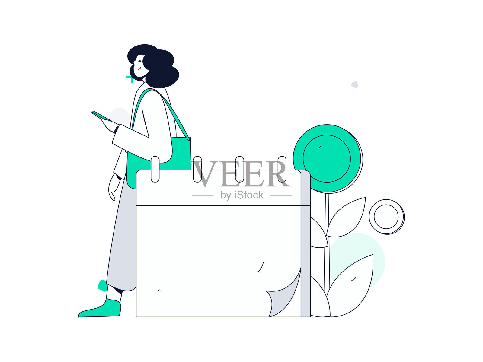 入住角色扁平矢量概念操作手绘插图插画图片素材