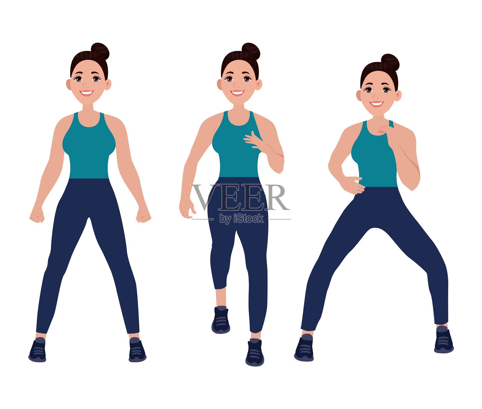 运动人物角色集合插画图片素材