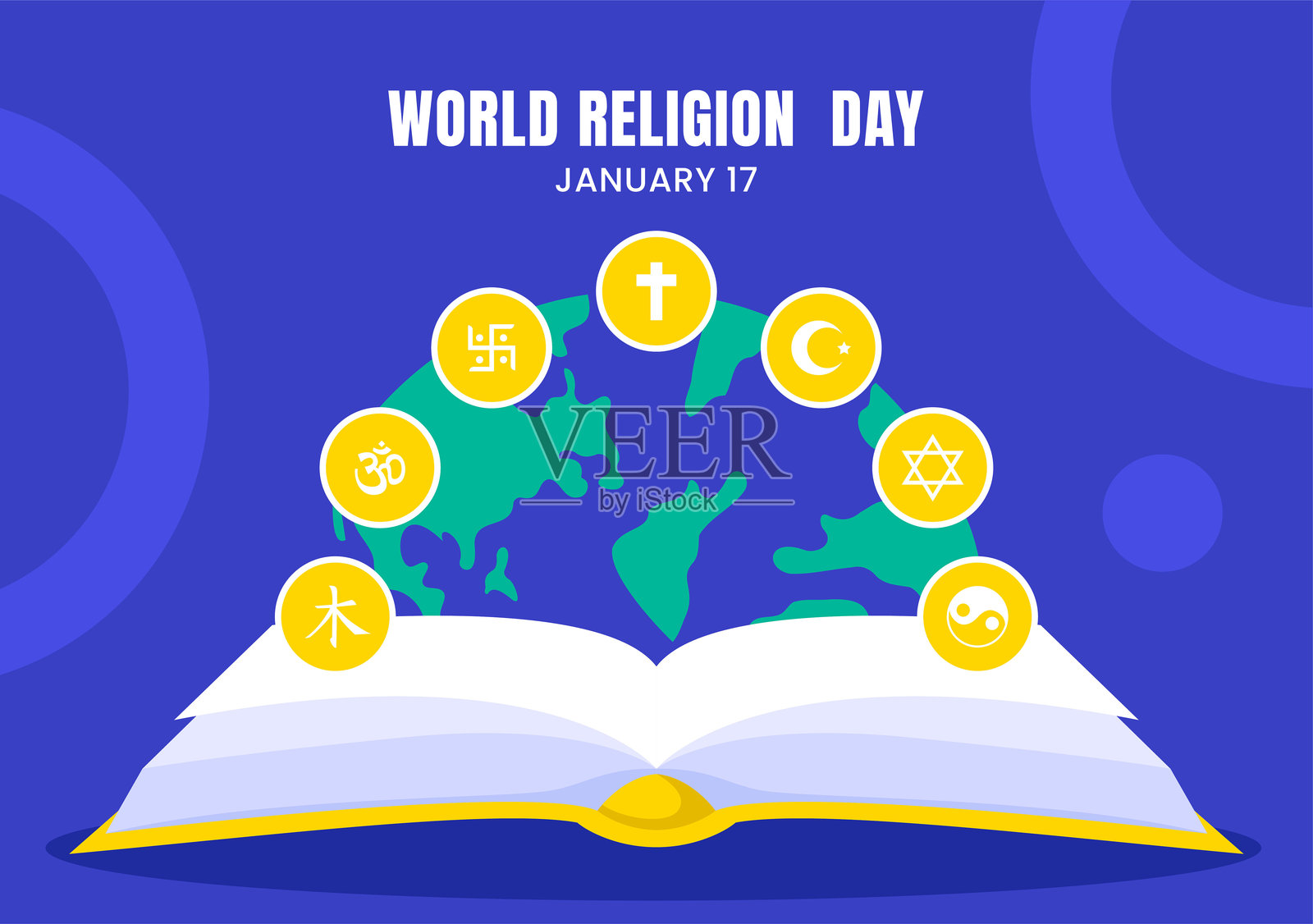 世界宗教日社交媒体背景插图插画图片素材