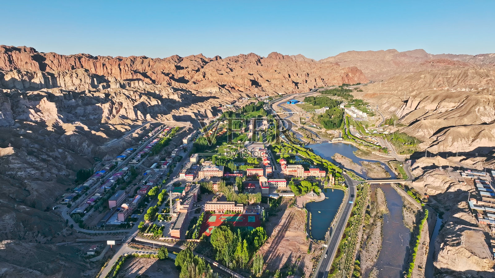 张掖，甘肃，中国，亚洲的多彩丹霞风景区。张掖联合国教科文组织全球地质公园。照片摄影图片