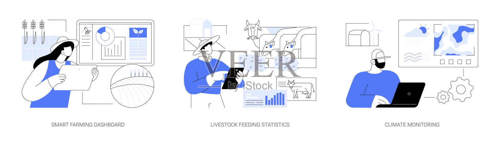 现代农业技术抽象概念矢量插图。插画图片素材