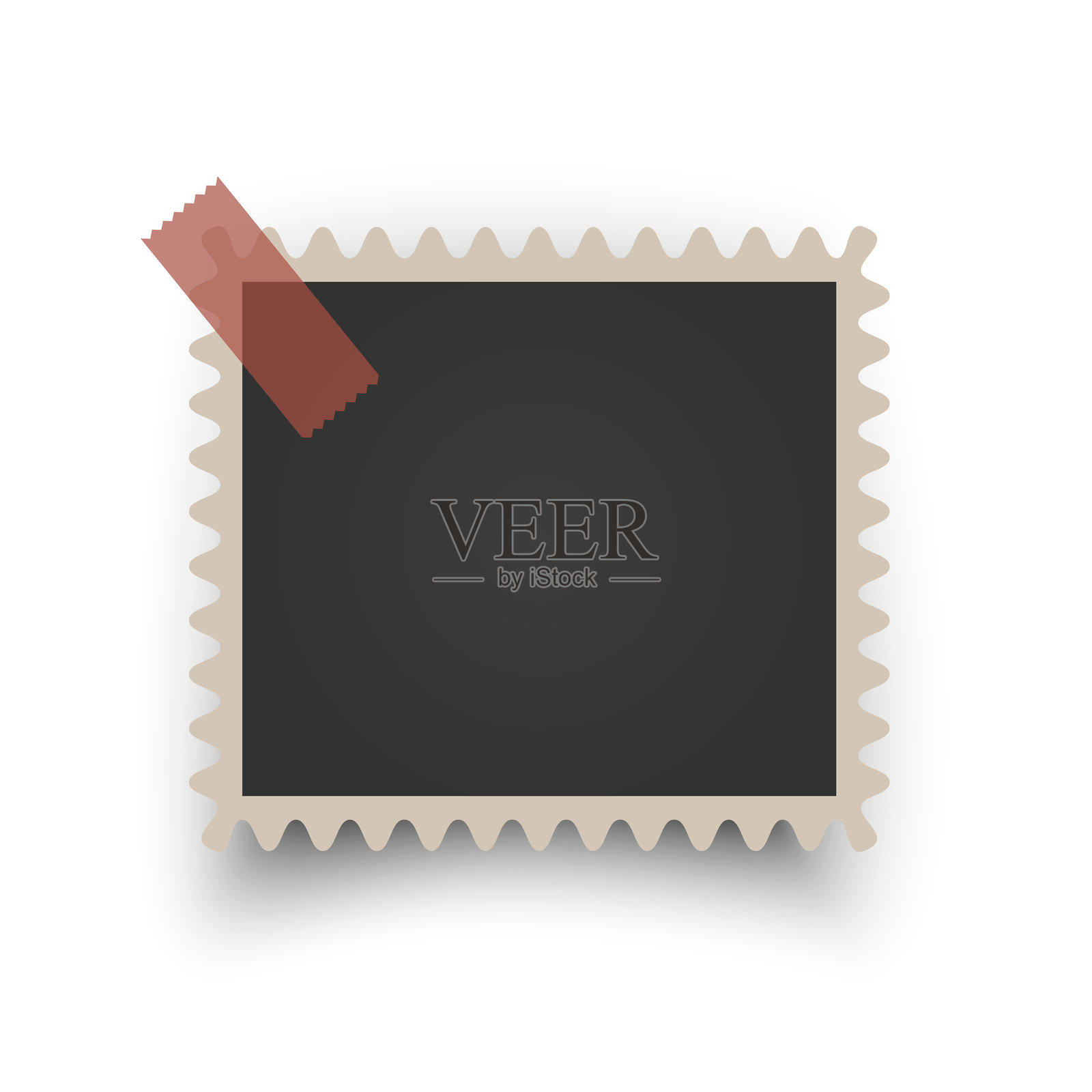 复古相框。复古照片或怀旧纸质相框模板，用于怀旧剪贴簿。插画图片素材