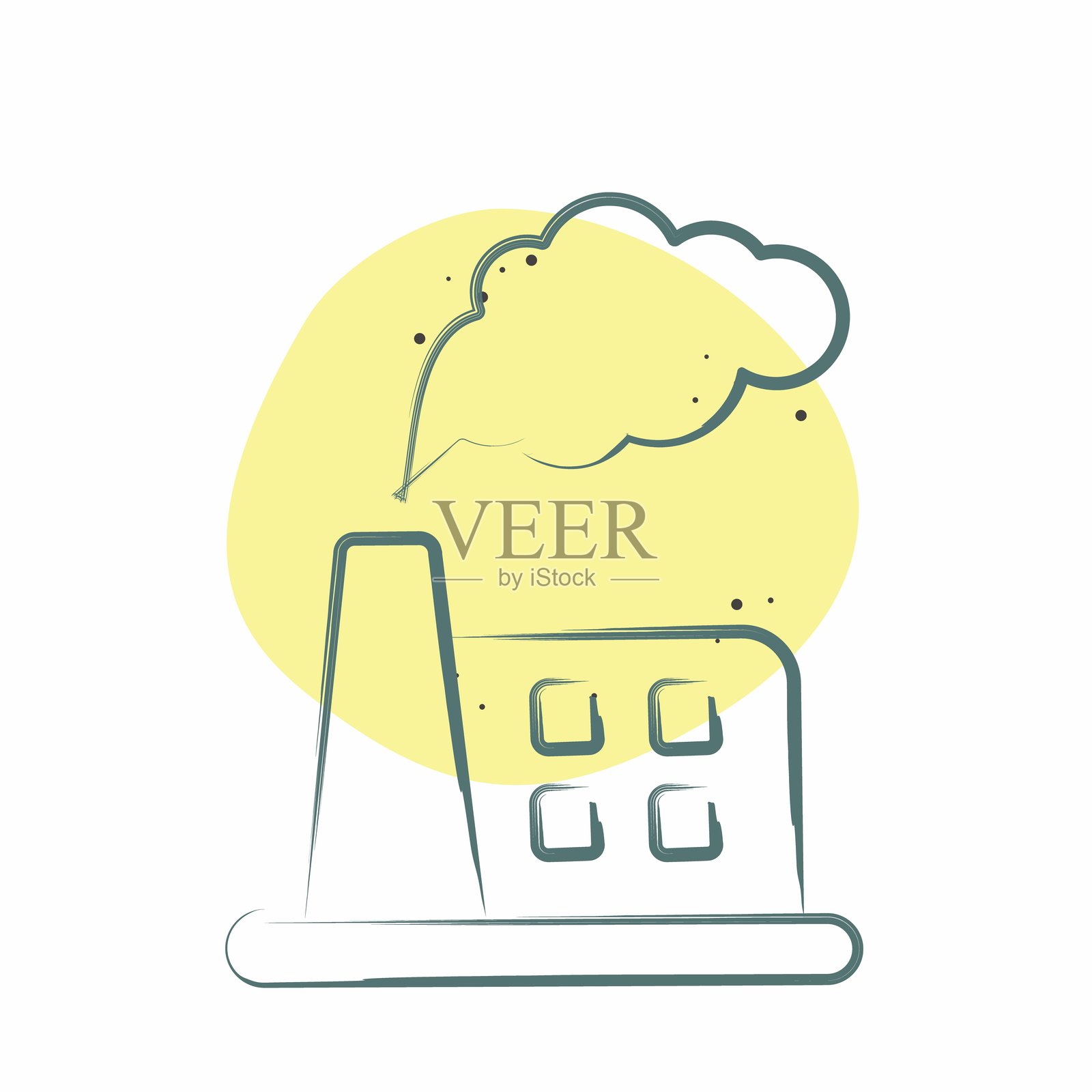 空气污染图标。与空气符号相关。色彩斑点风格。简单设计可编辑。插画图片素材