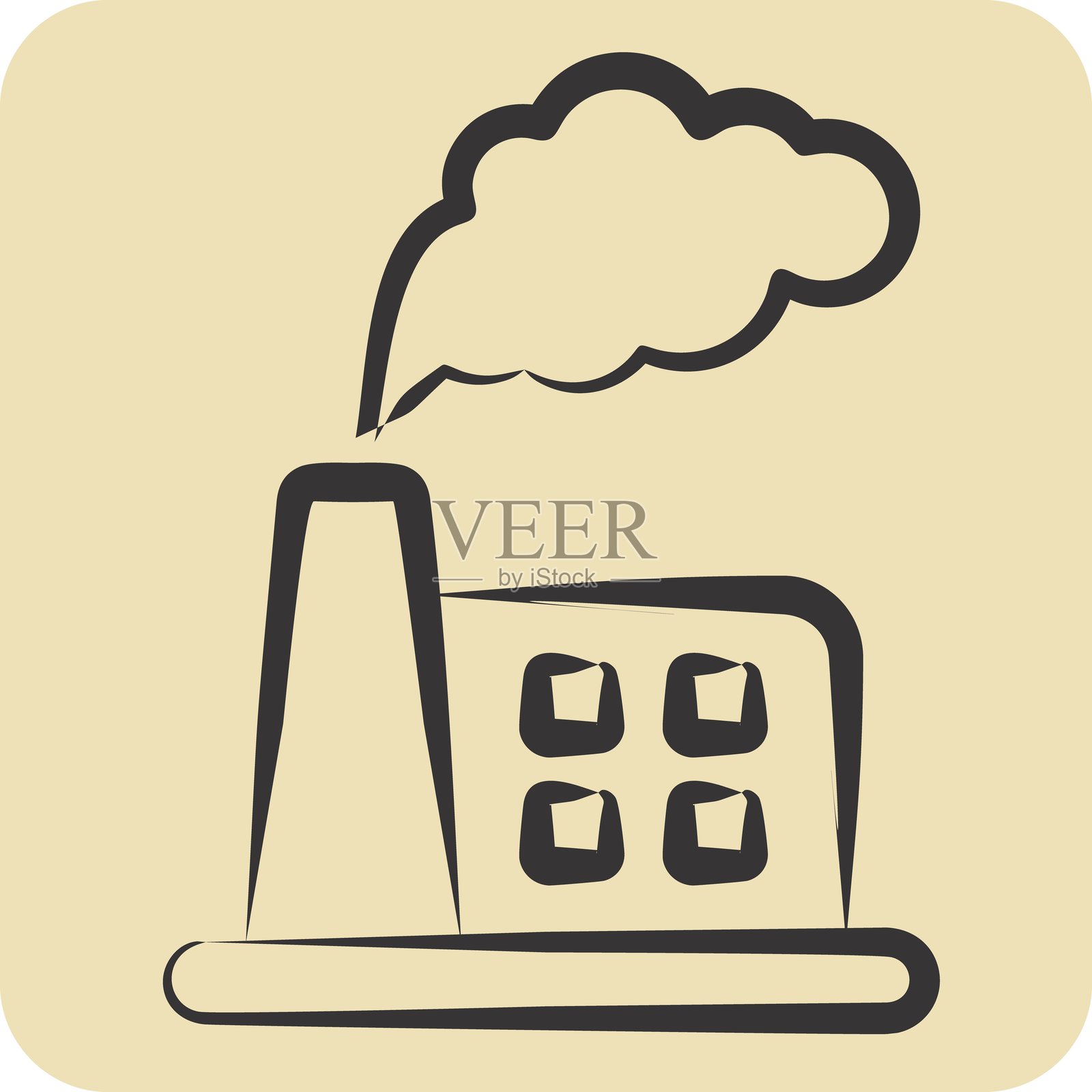 空气污染图标.与空气符号相关.手绘风格.简单设计,可编辑