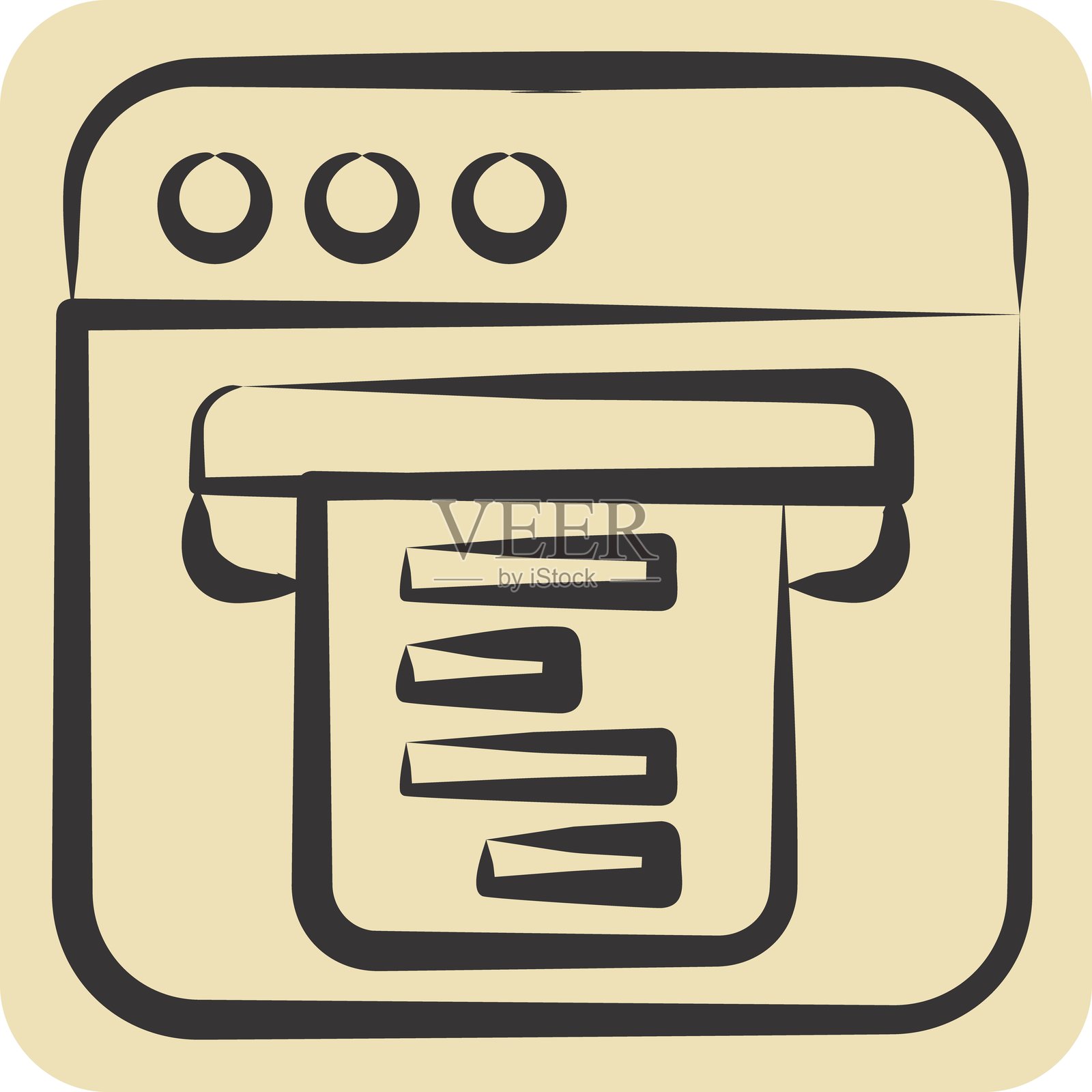 图标数字收据，与代发货符号相关。手绘风格。设计可编辑。插画图片素材