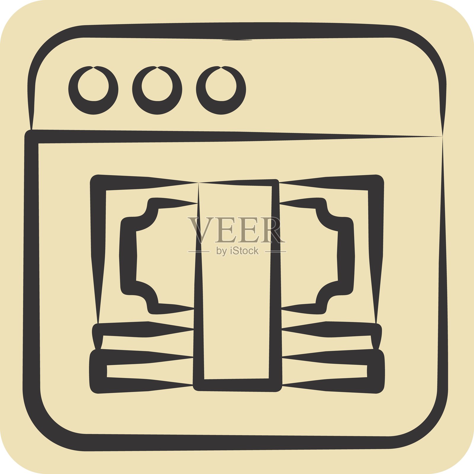 在线货币图标，与代发货相关。手绘风格。设计可编辑。插画图片素材