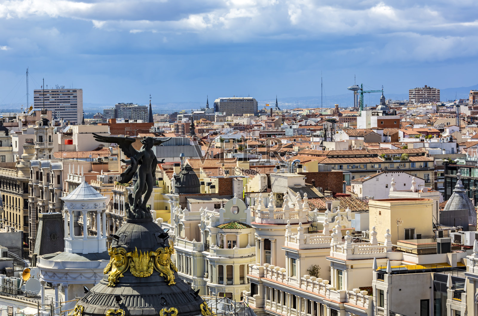 马德里天际线照片摄影图片