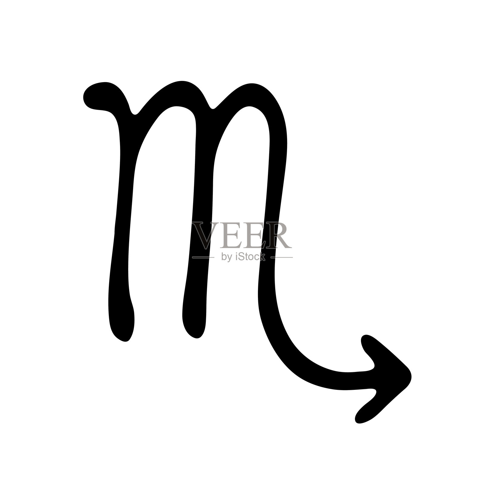 手绘天蝎座星座符号 神秘符号 涂鸦 占星学剪贴画 设计元素插画图片素材