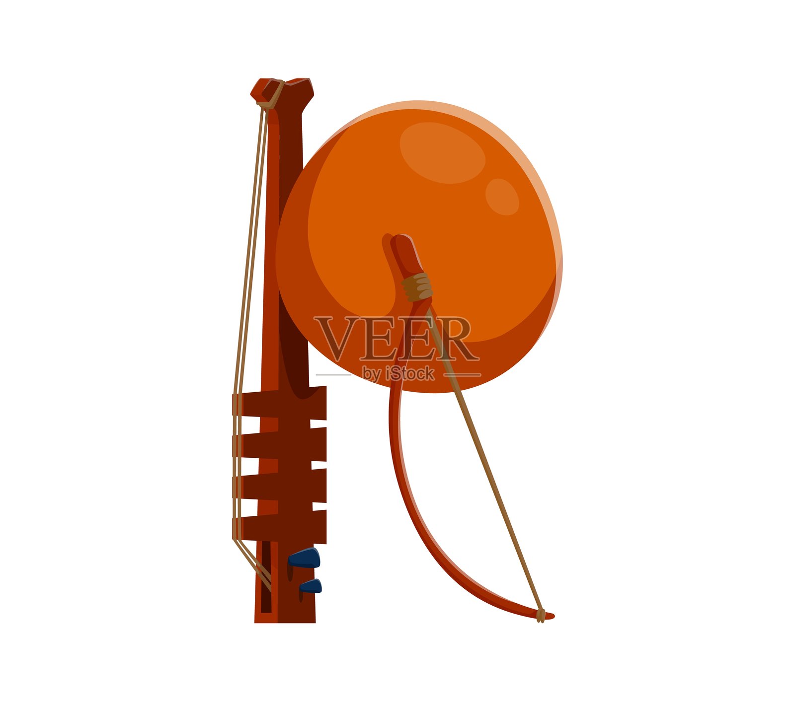 二胡乐器字体，字母R插画图片素材