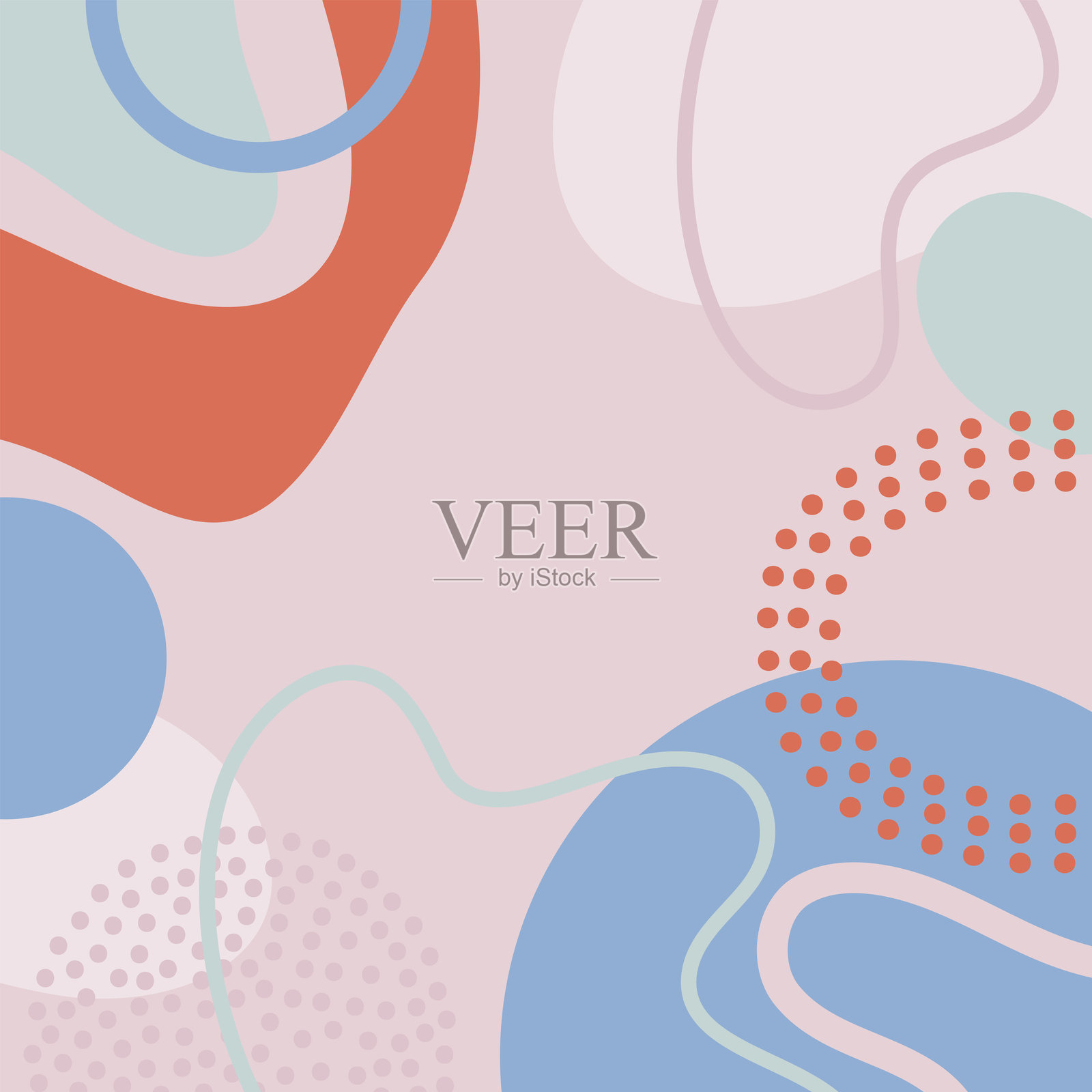 手绘抽象背景。用于设计的多彩海报形状背景。插画图片素材