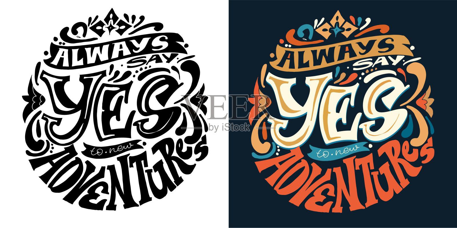 时尚手绘涂鸦字母明信片。100% 矢量图像。插画图片素材