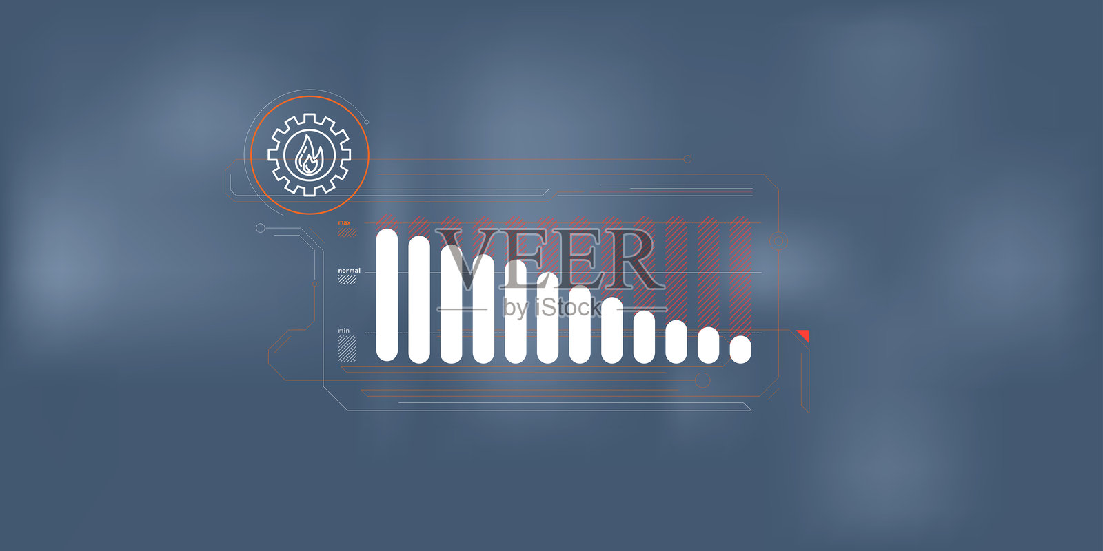 关于天然气行业价格下跌的简单信息图表。插画图片素材