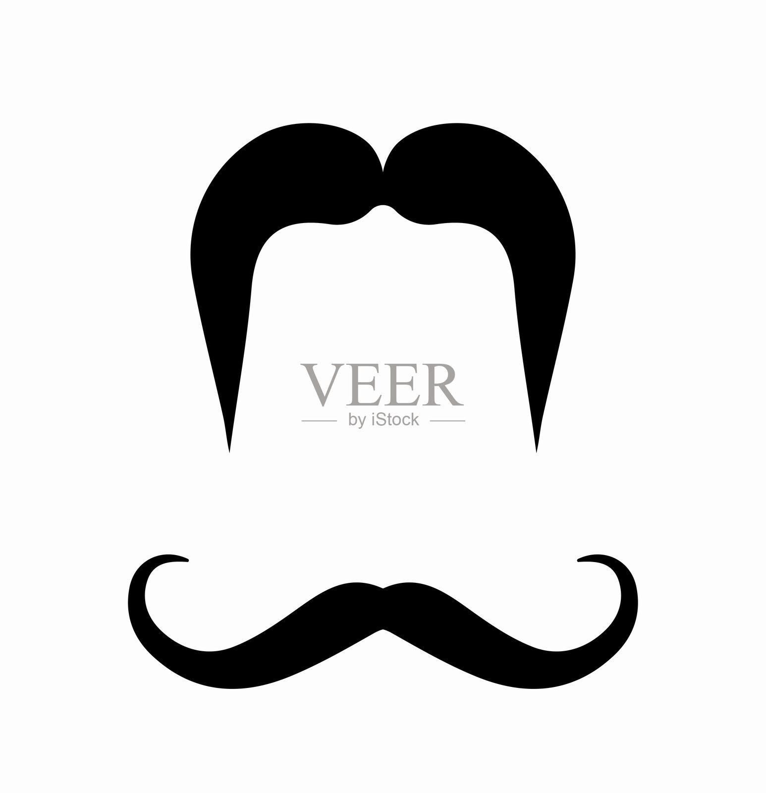 胡子图标集。胡须包。用于创建角色的面部毛发。理发师和胡须。海报或横幅。理发店和美发。平面矢量集合插画图片素材