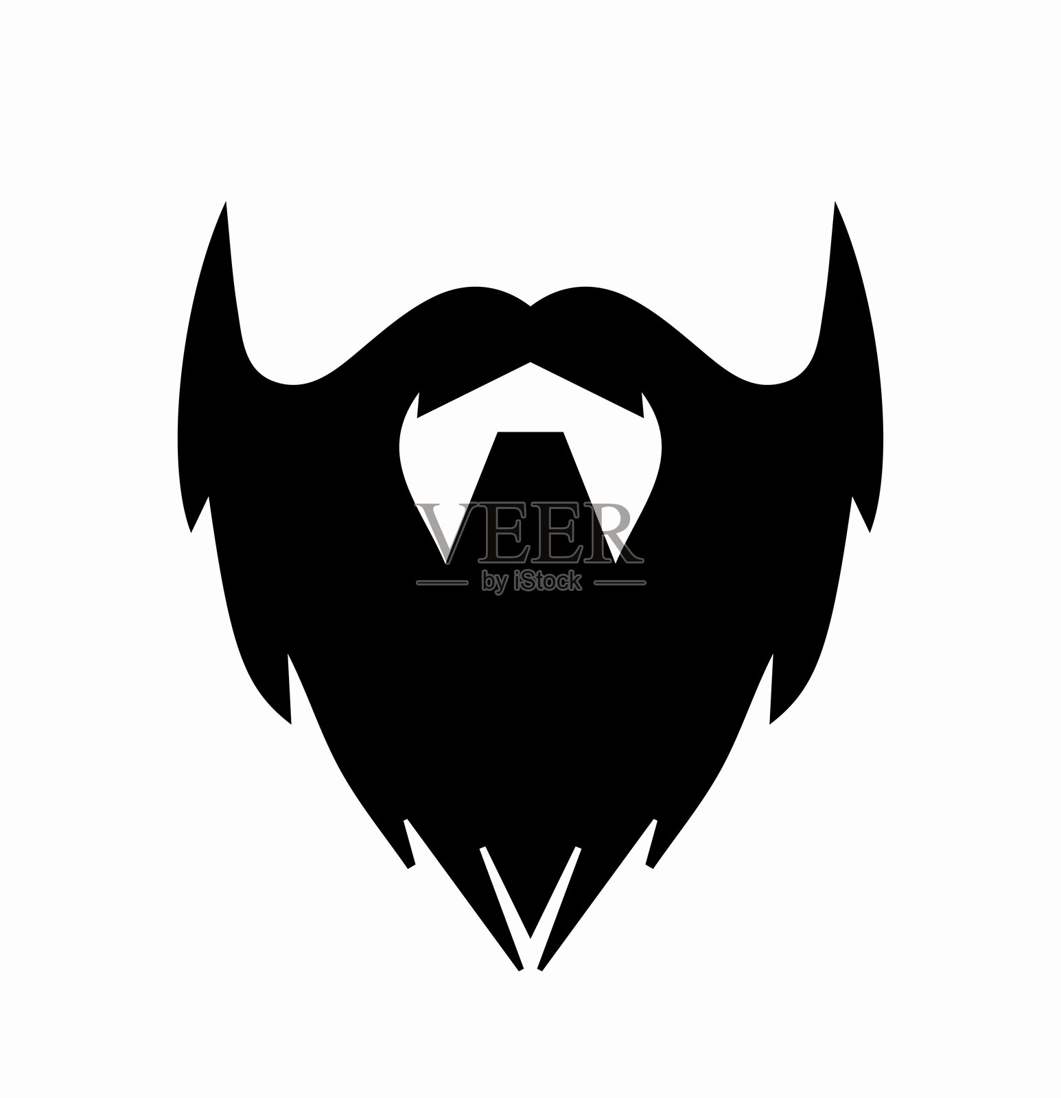 胡须图标集。胡子的轮廓。用于创建角色的面部毛发。企业标志或徽章。美丽、美学与风格。平面矢量插图。插画图片素材