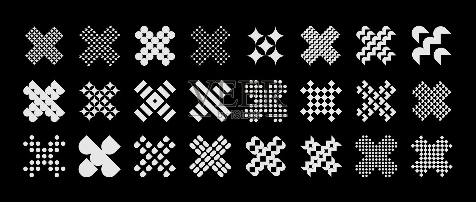 现代交叉字母X图标设计束插画图片素材