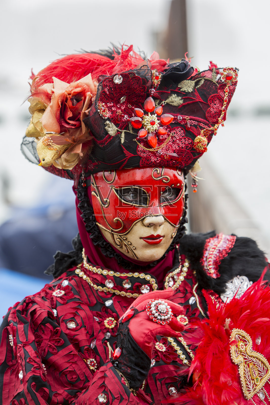 传统威尼斯狂欢节面具照片摄影图片