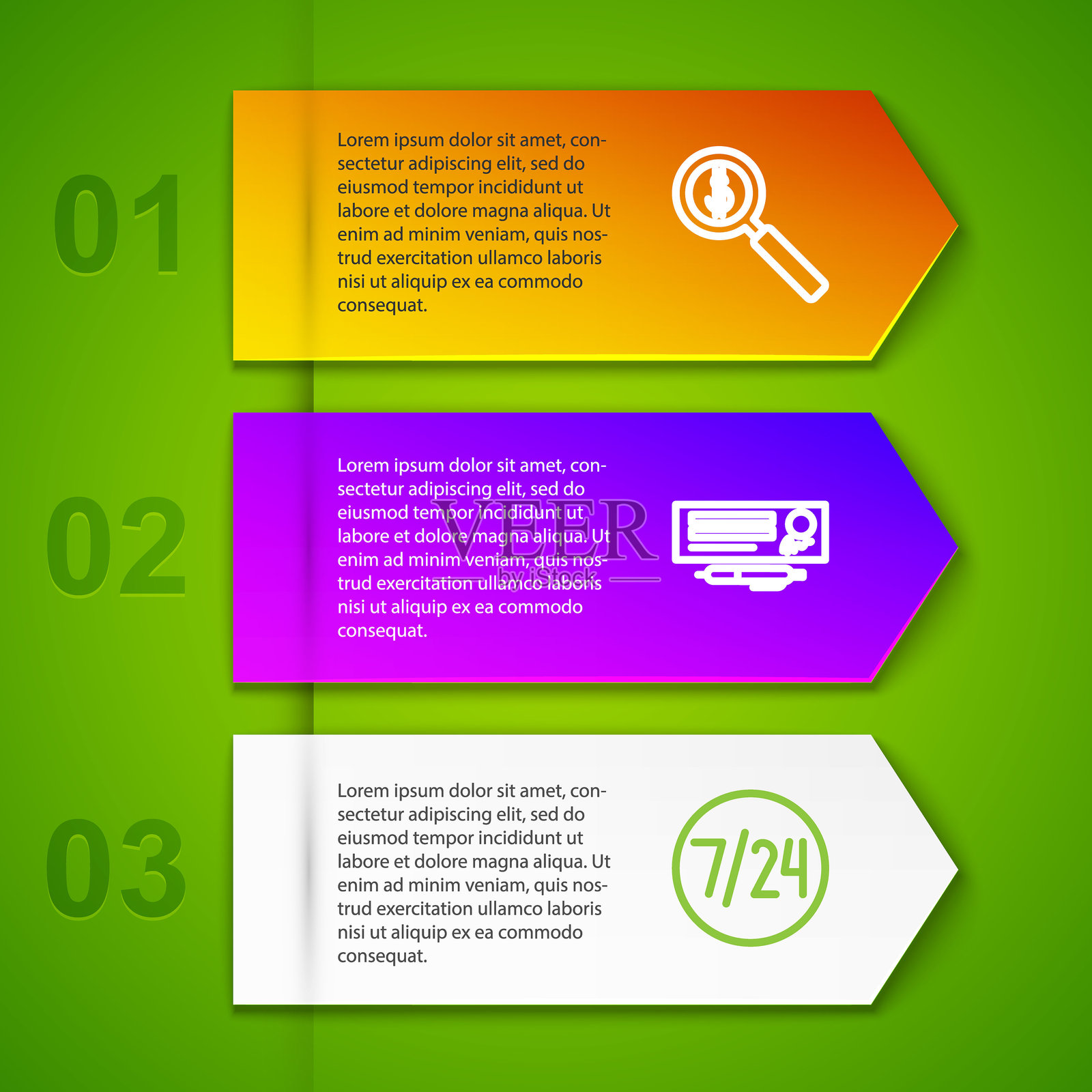 放大镜与美元、银行支票笔、24小时钟表以及购物建筑或市场商店的组合。商业信息图表模板。矢量图。插画图片素材