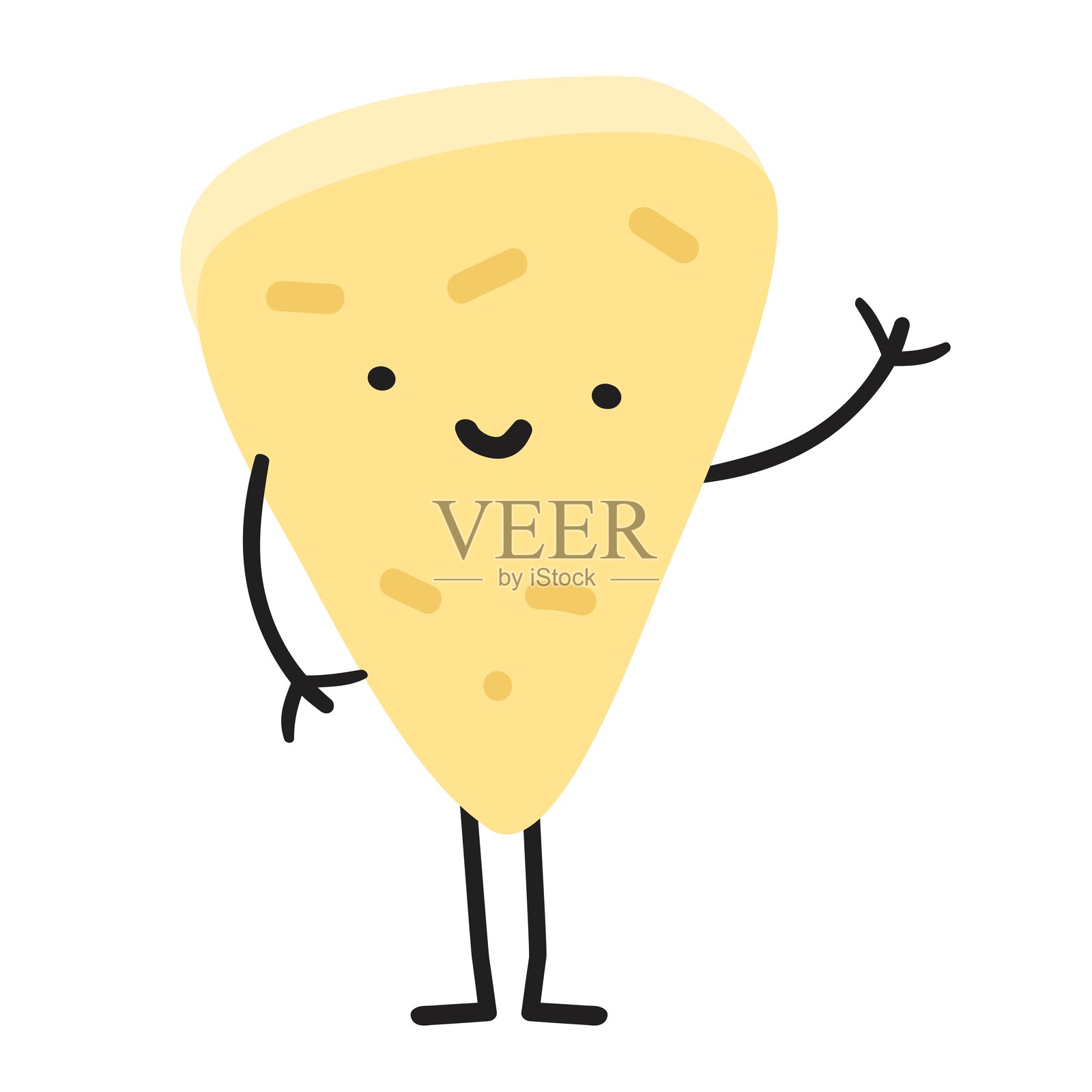 可爱的奶酪。快乐的角色。插画图片素材