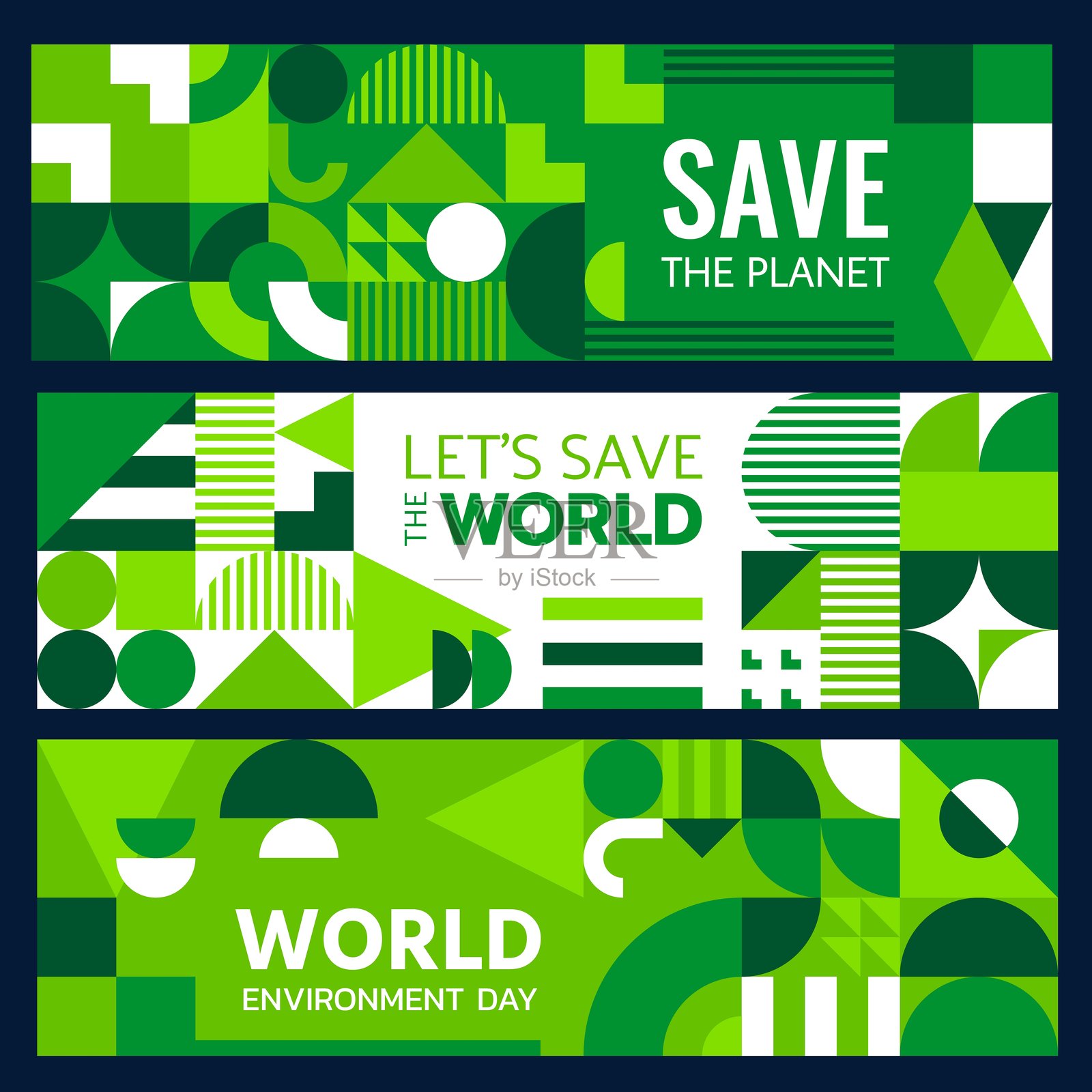 环保生态横幅，现代几何图案插画图片素材