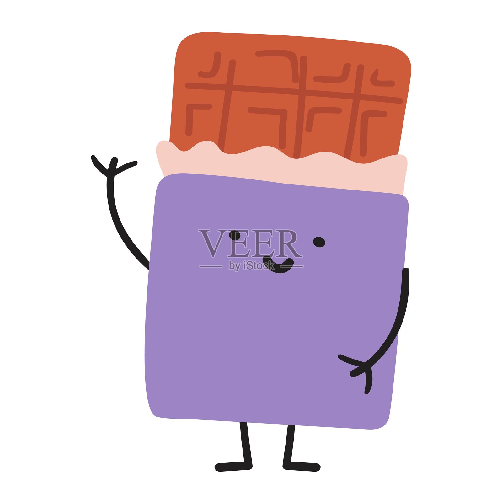 巧克力。微笑的角色。插画图片素材