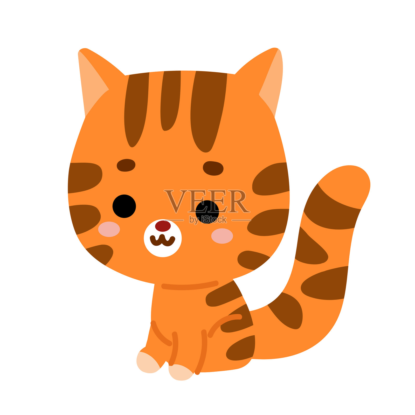 卡通矢量插图，卡通可爱角色猫插画图片素材