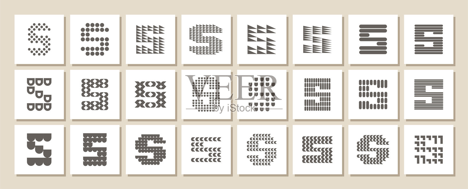 奢华抽象字母S符号矢量图形合集插画图片素材