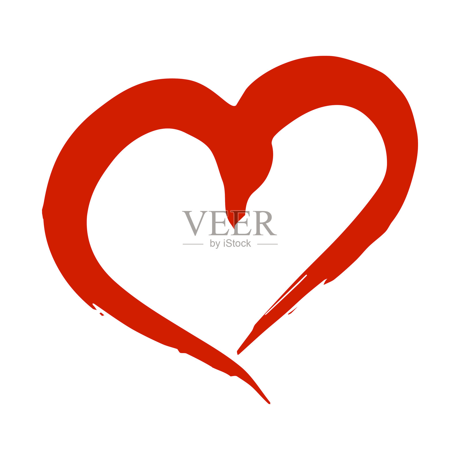 简单的手绘心形插图 涂鸦心 doodle 爱情剪贴画插画图片素材