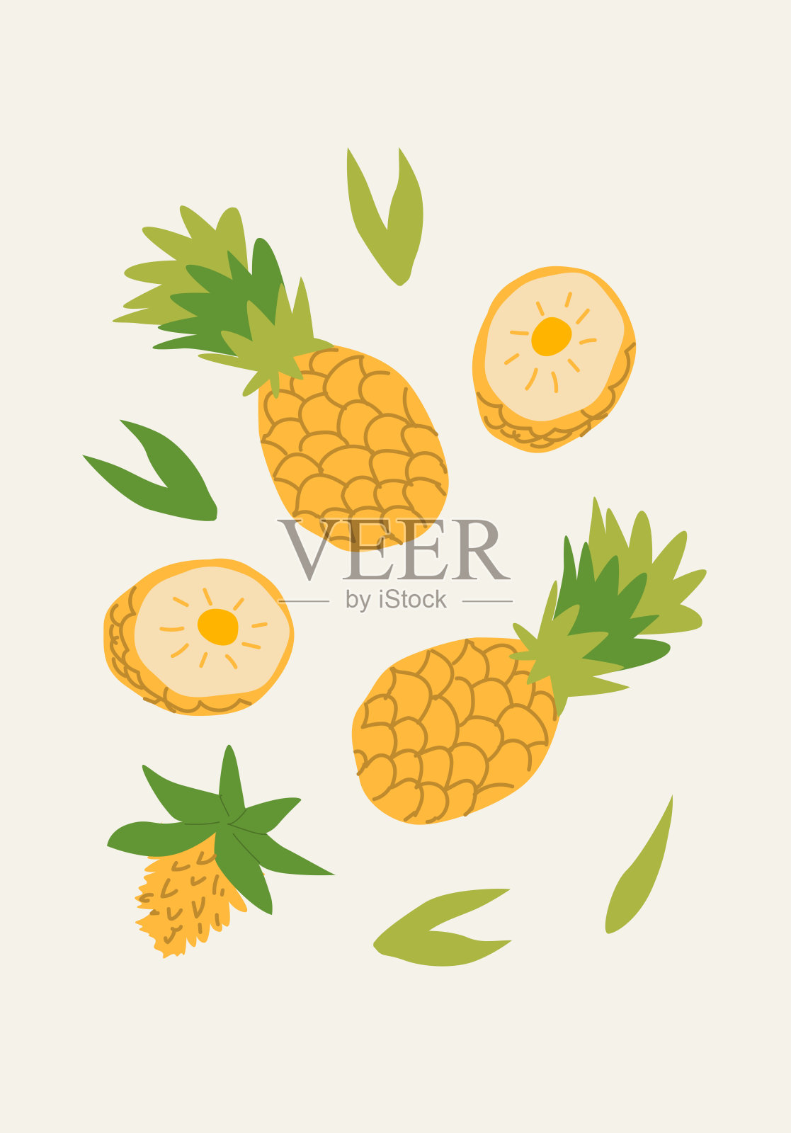 抽象的垂直水果海报，矢量平面插图插画图片素材