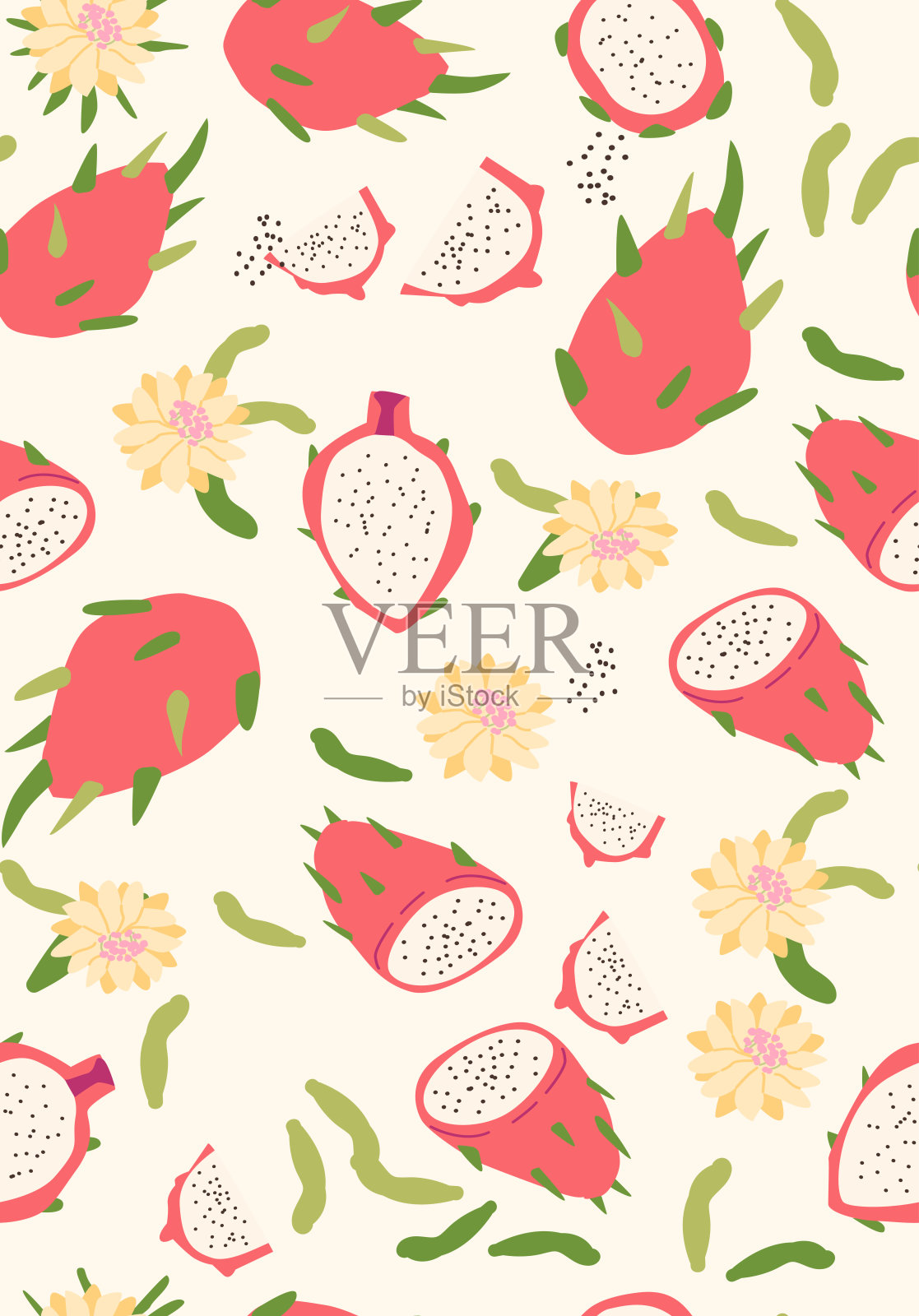 抽象的垂直水果海报，矢量平面插图插画图片素材