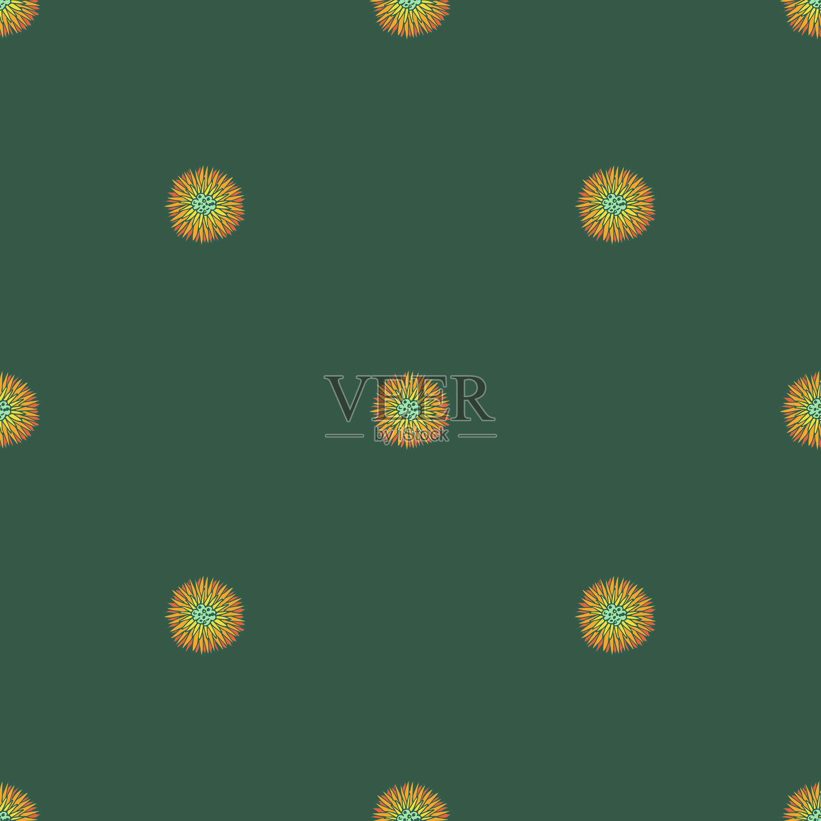 夏季无缝花卉涂鸦图案，适用于装饰印刷、包装纸、贺卡、墙纸和面料插画图片素材