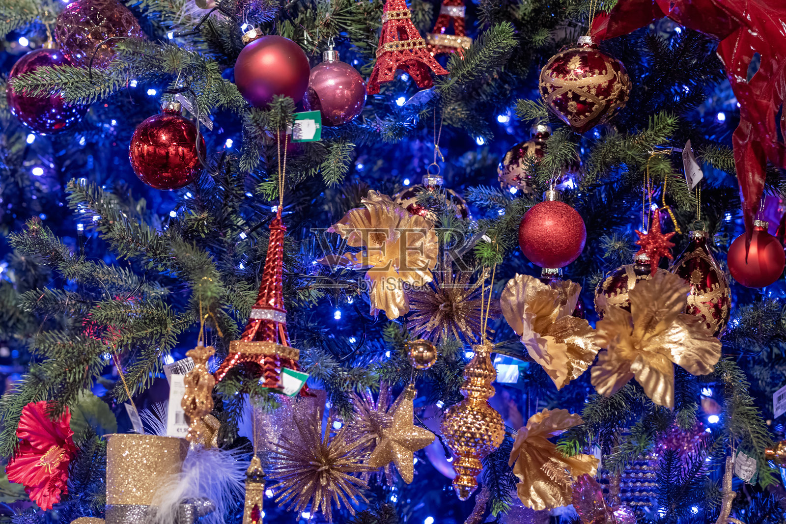 充满装饰的圣诞背景照片摄影图片