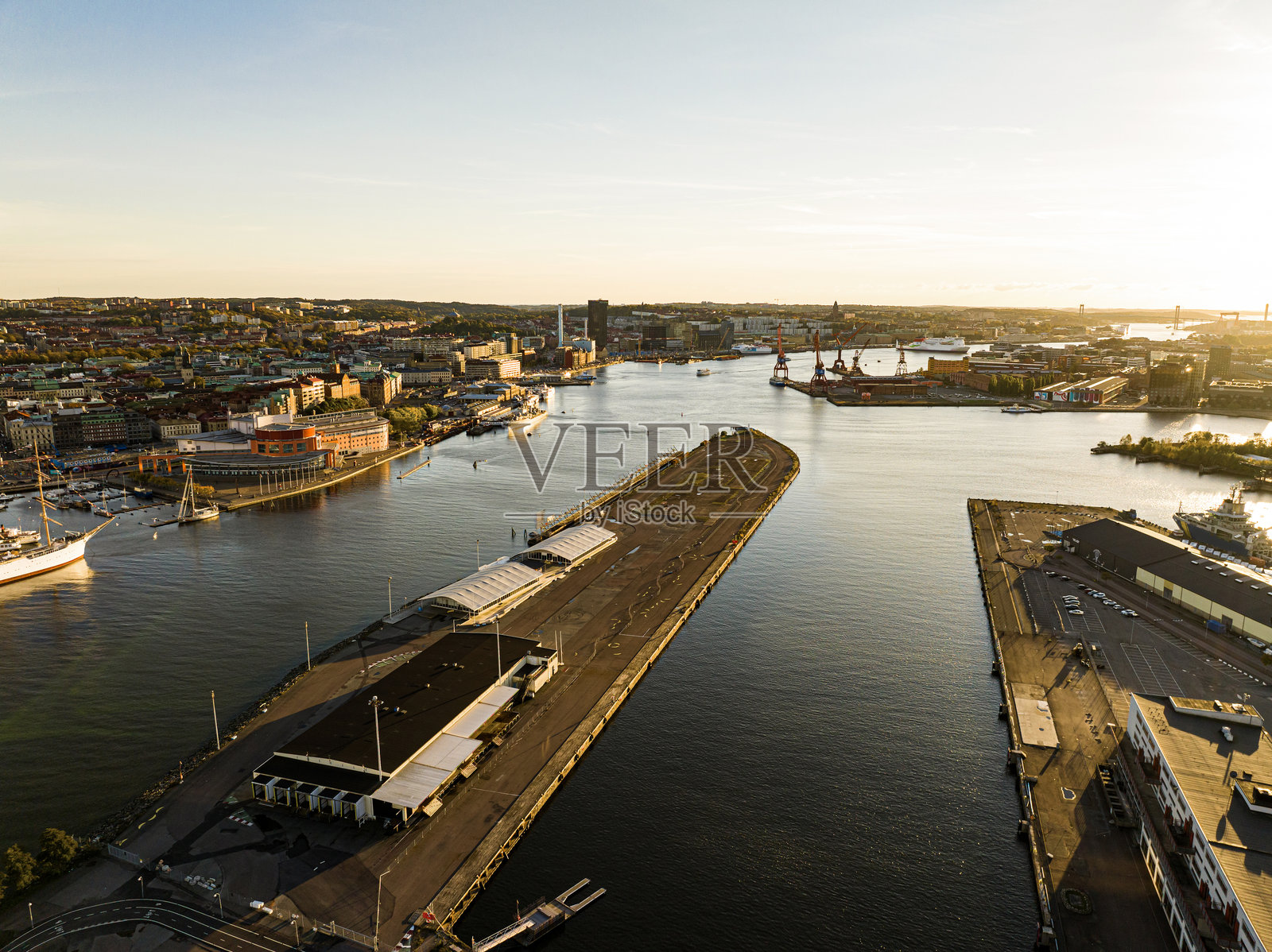 秋天的哥德堡鸟瞰图照片摄影图片
