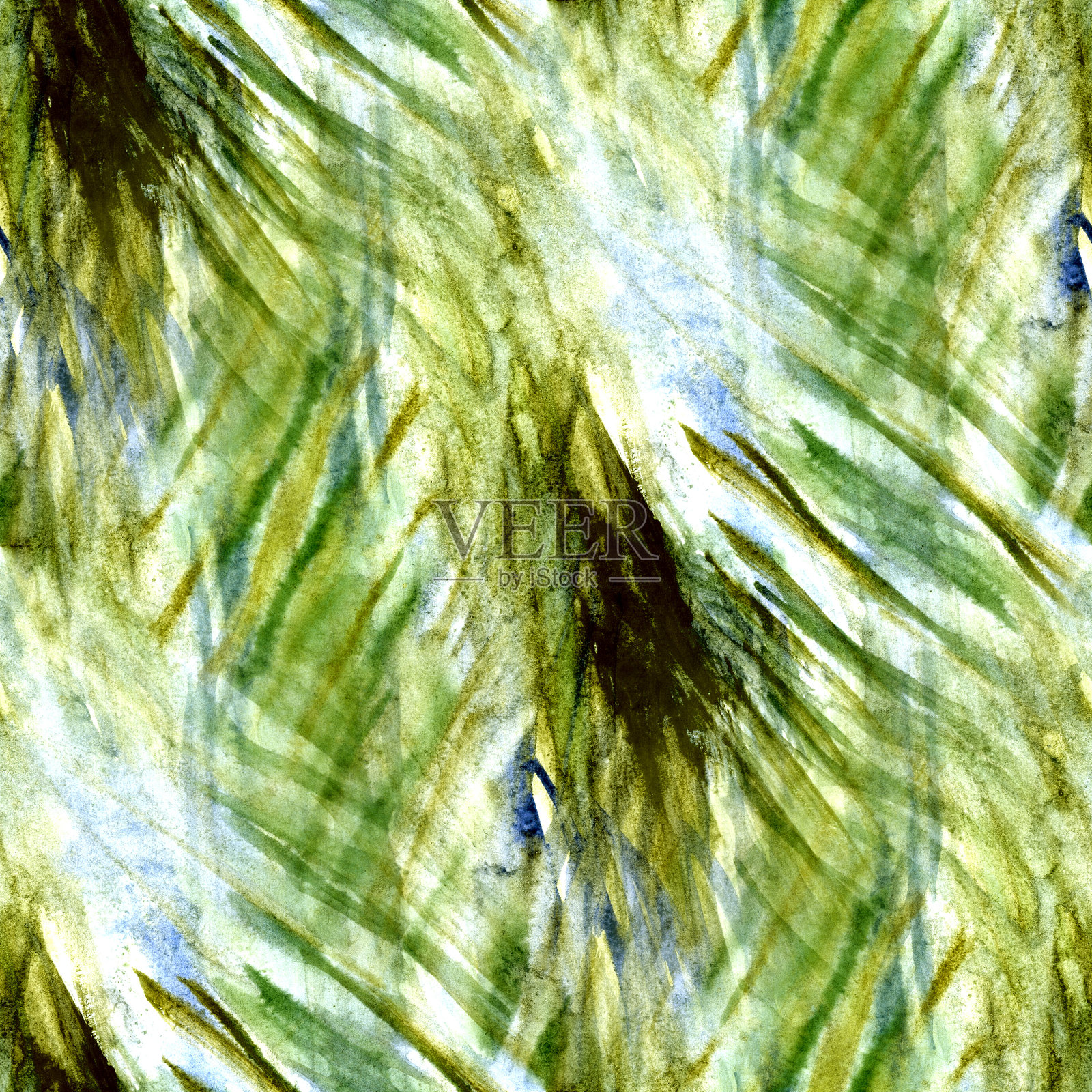 水彩绿色抽象纹理无缝图案插画图片素材