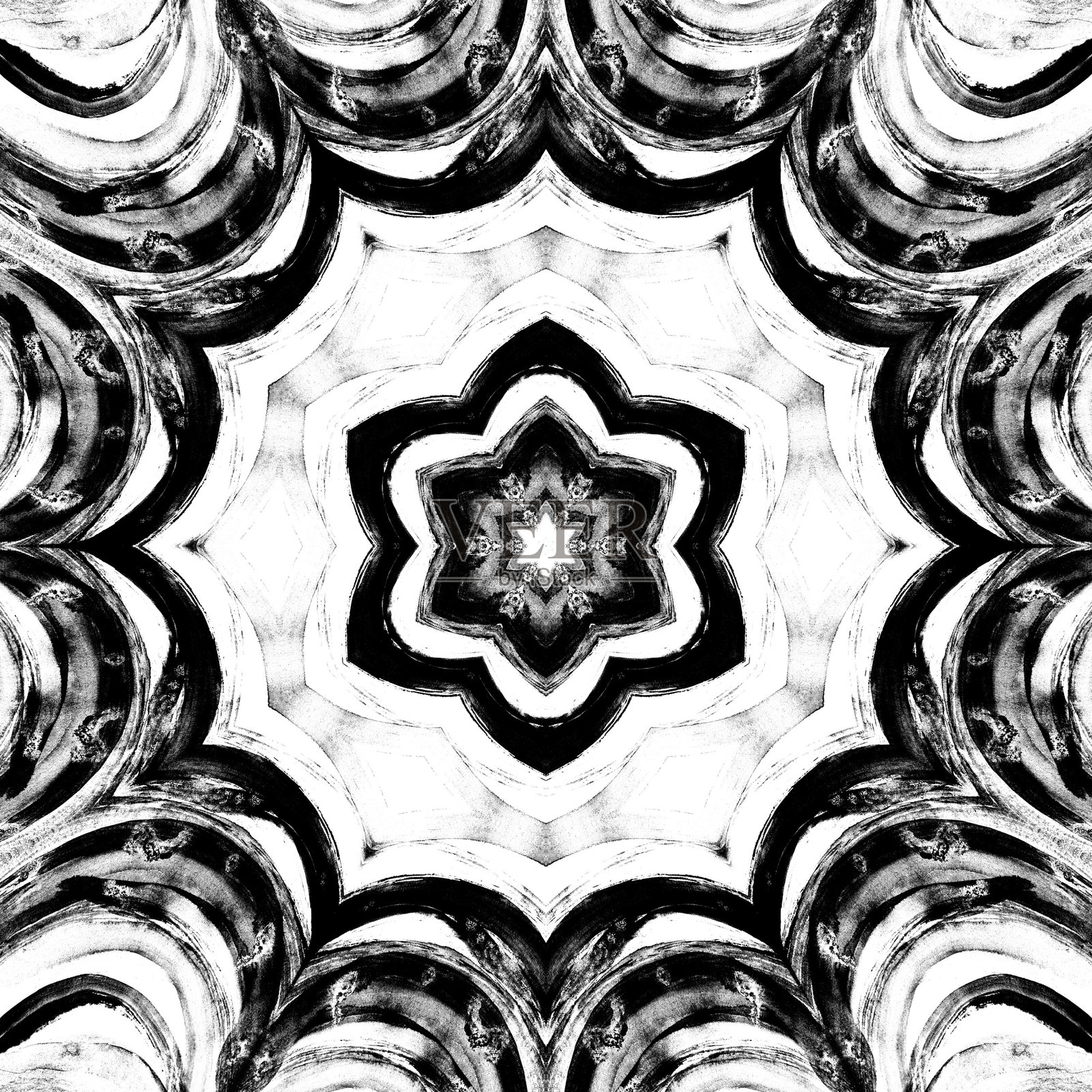 水彩黑白纹理无缝图案插画图片素材