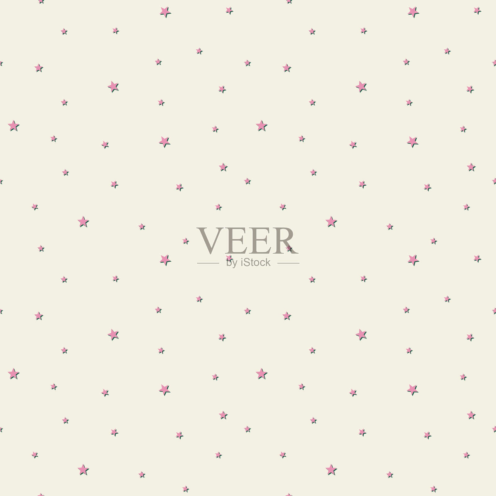 可爱粉白色小星星无缝图案插画图片素材