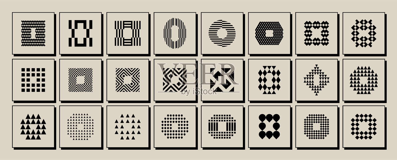 抽象字母O符号和数字0设计集插画图片素材