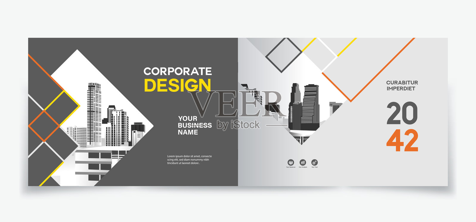 城市背景商业书籍封面设计模板插画图片素材