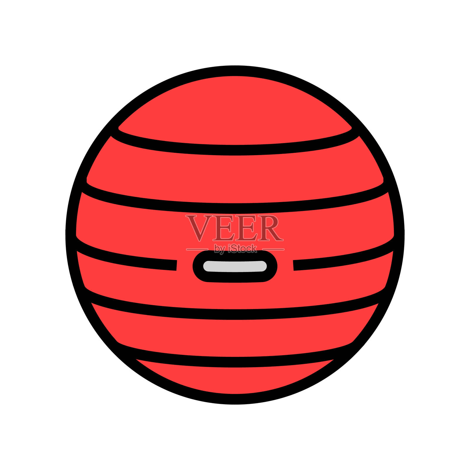 稳定球健身工具彩色图标矢量插图插画图片素材