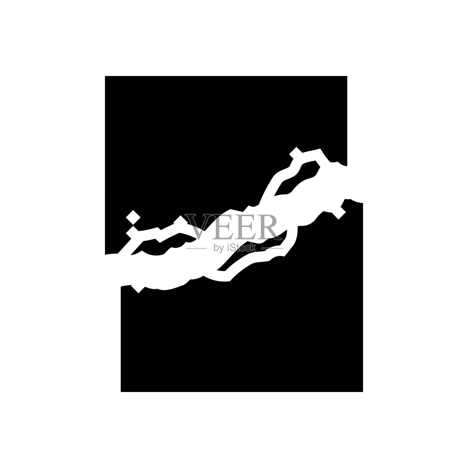 撕裂纸张裂纹图标矢量插图插画图片素材