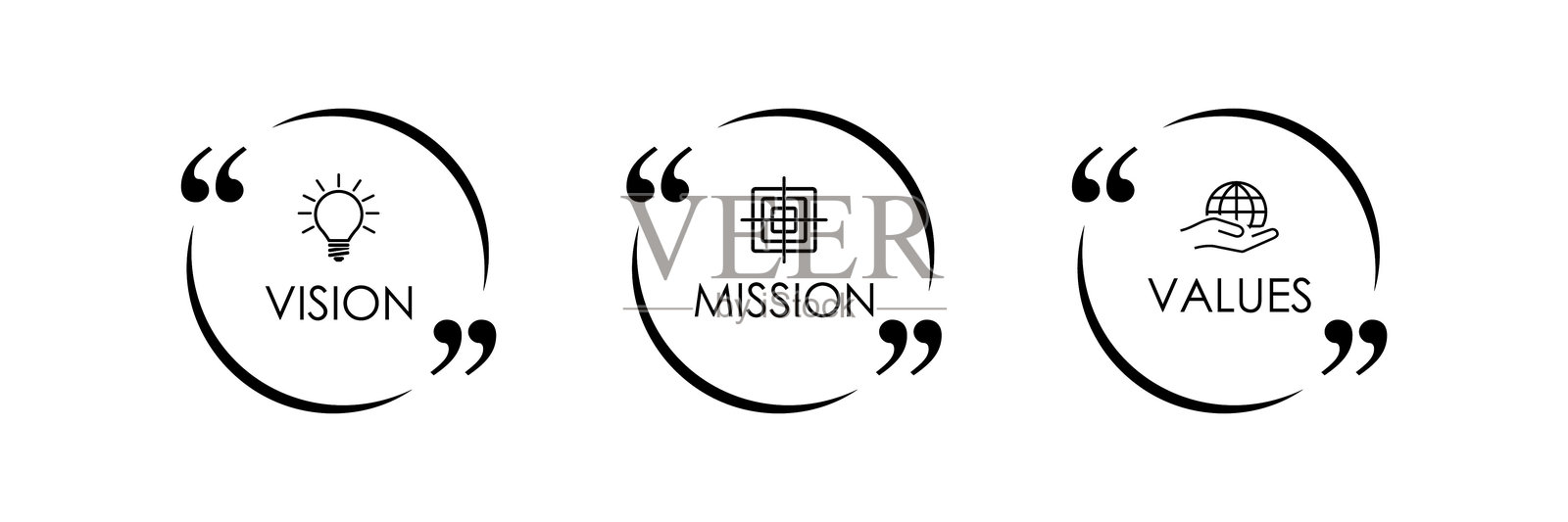 愿景、使命、价值观插画图片素材