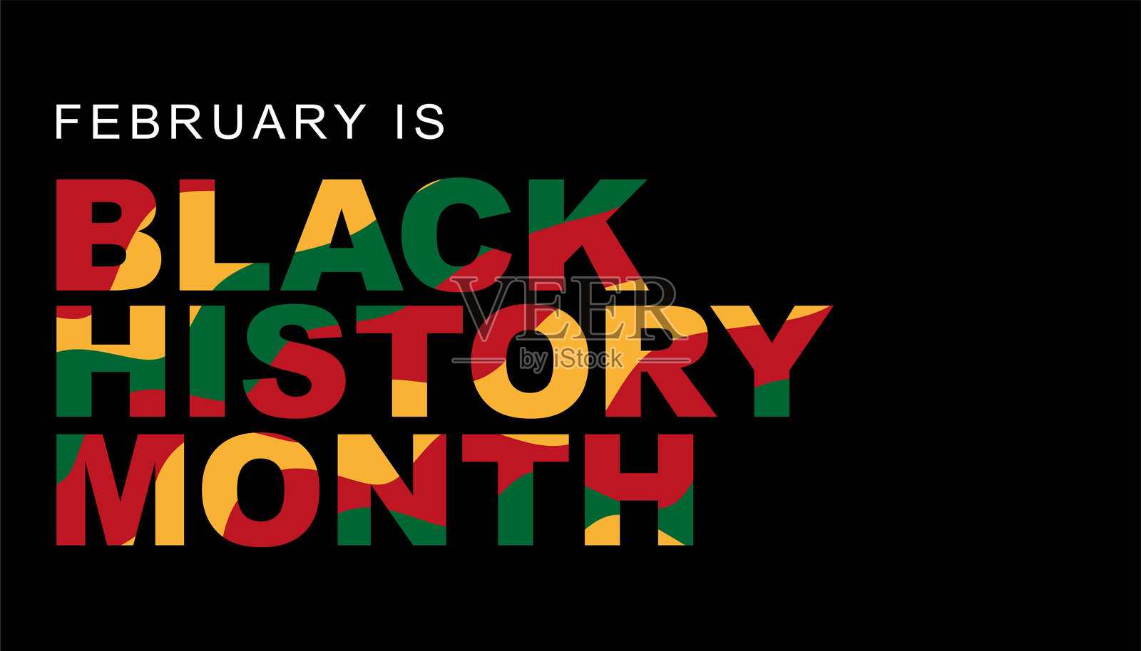二月是黑人历史月的概念。非裔美国人历史。插画图片素材