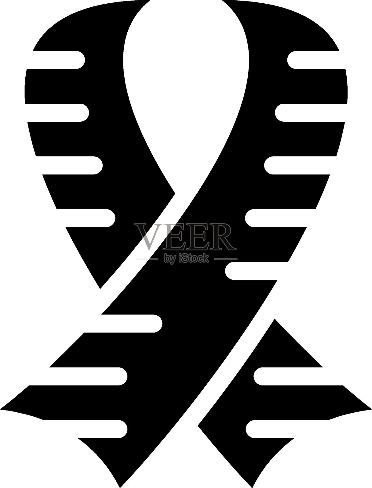 青色丝带矢量设计图标风格插画图片素材