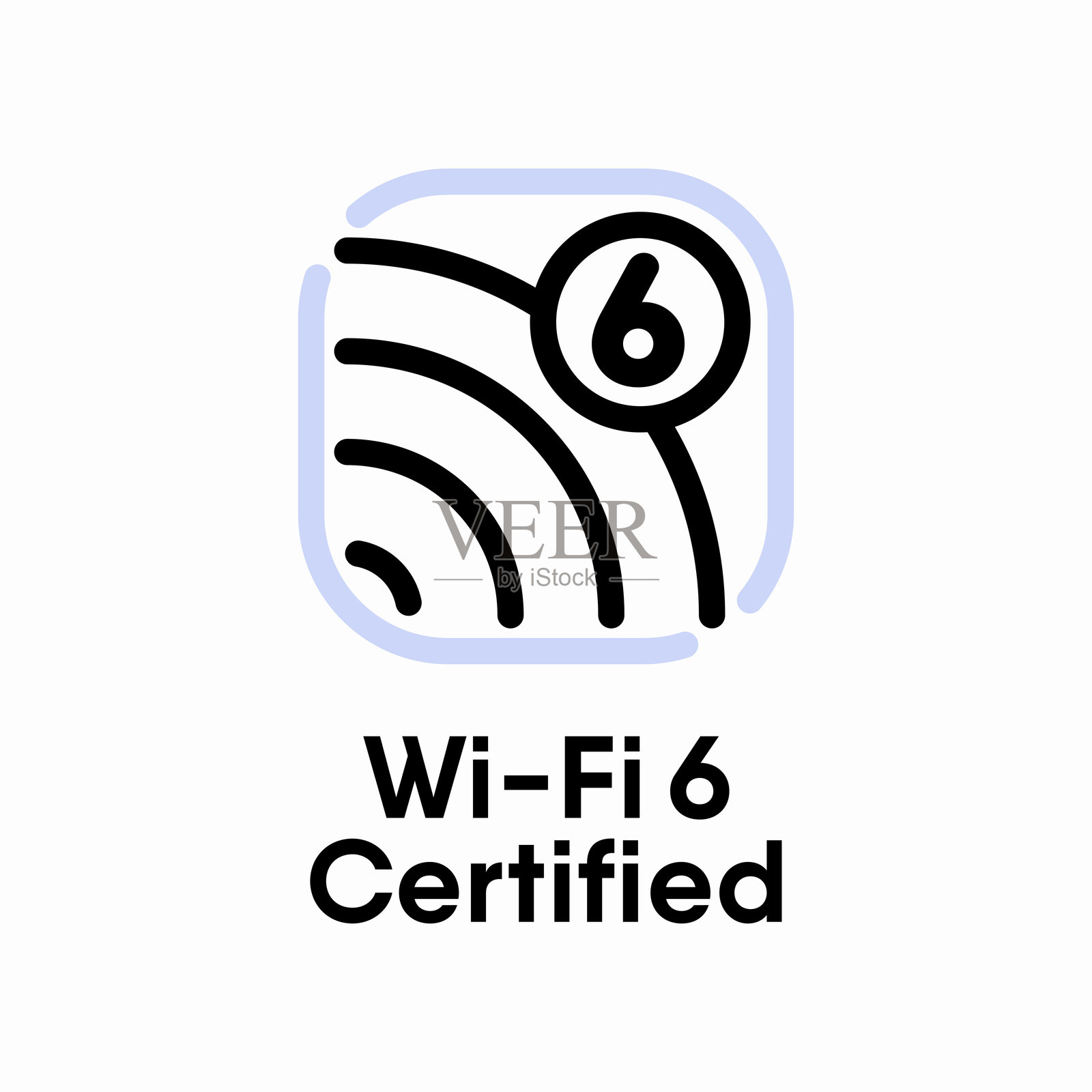 Wi-Fi 6 认证信息标志插画图片素材