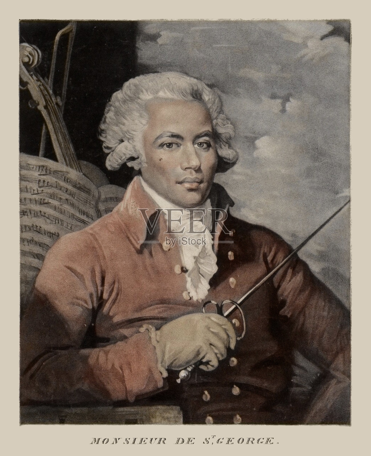 圣乔治骑士肖像插画图片素材