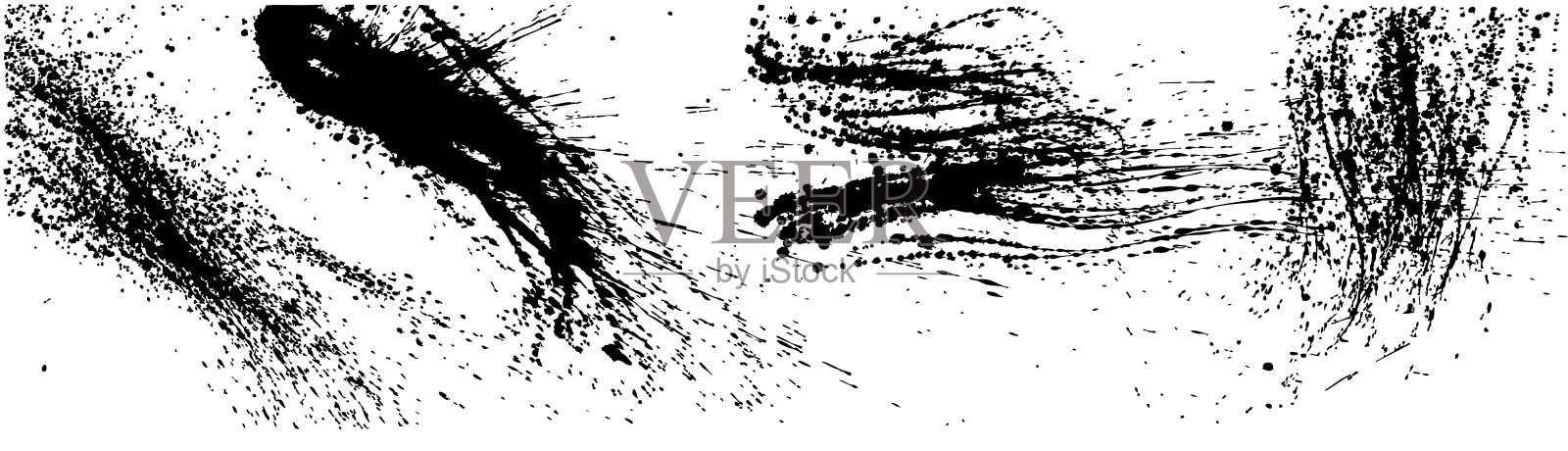 墨水纹理背景。刷笔画插图。插画图片素材