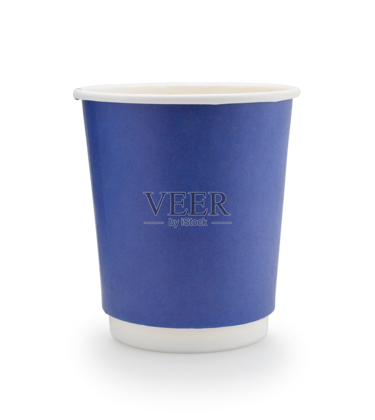 一次性纸杯，孤立在白色背景上。照片摄影图片